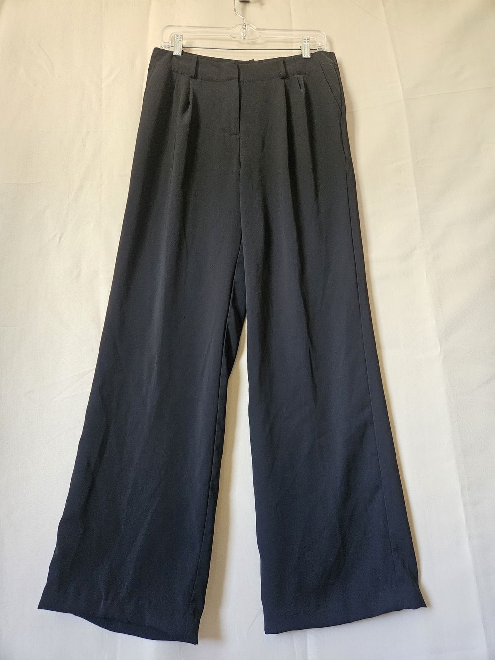 Sophie Rue Black Boot-Cut Wide-Leg Trousers Size M